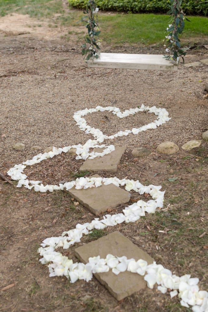 rose petal wedding decor