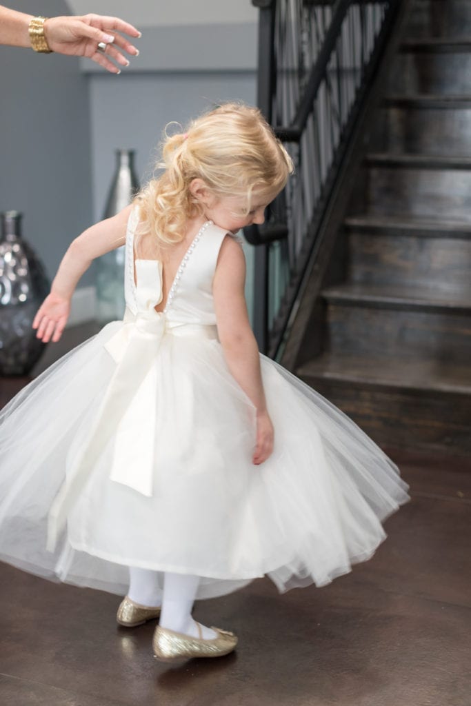 flower girl twirling around