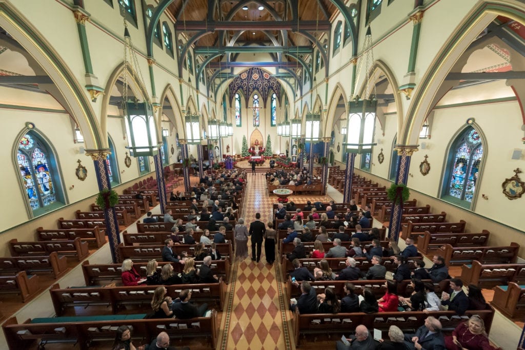 aeriel shot of the Church of Assumption