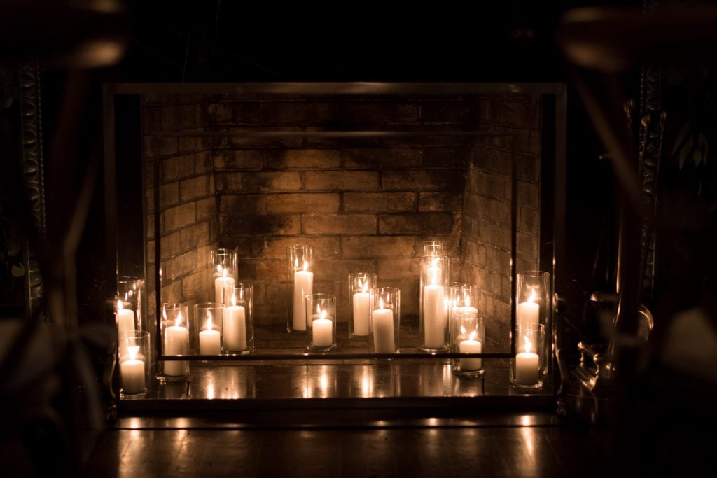 tube candles in glass chimneys