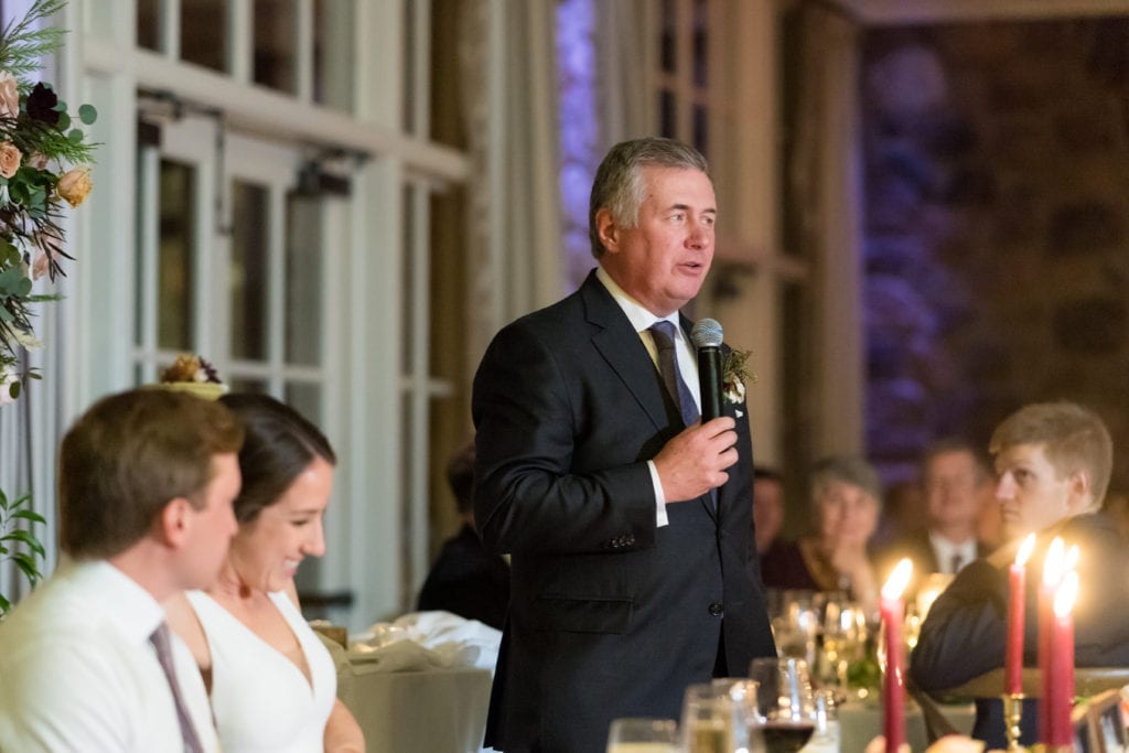 father of the groom giving a speech