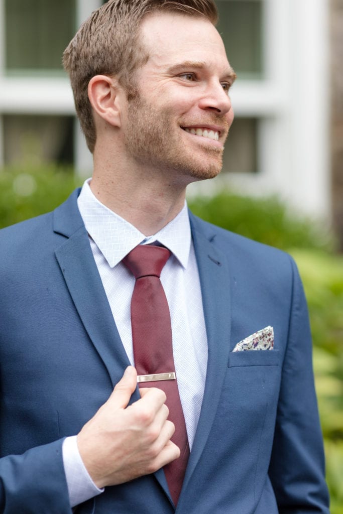 groom smiling