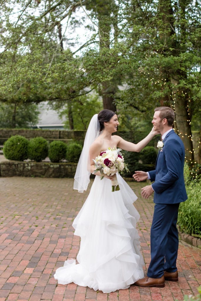 grooms first look at his bride