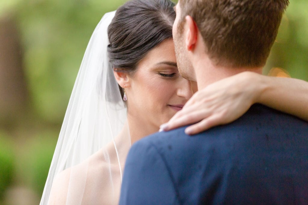 bride and groom sharing an intimate moment