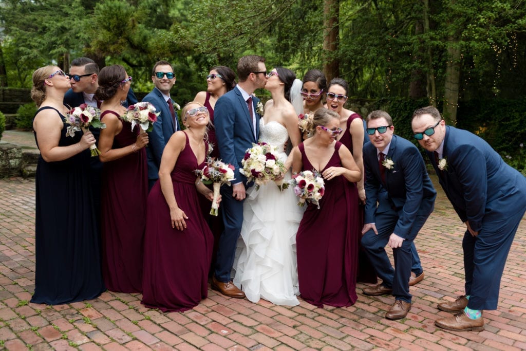 bridal party posing fun pictures