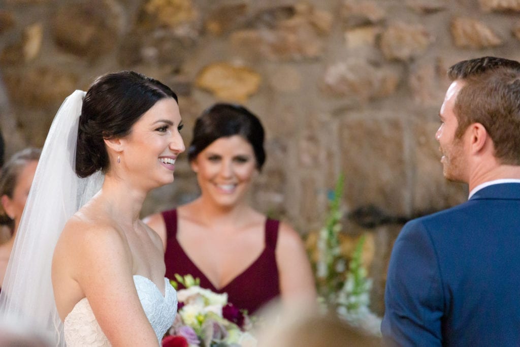 bride and groom at the alter of their wedding ceremony