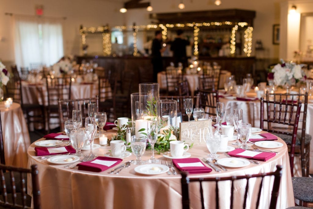 holly hedge estate wedding reception table set up