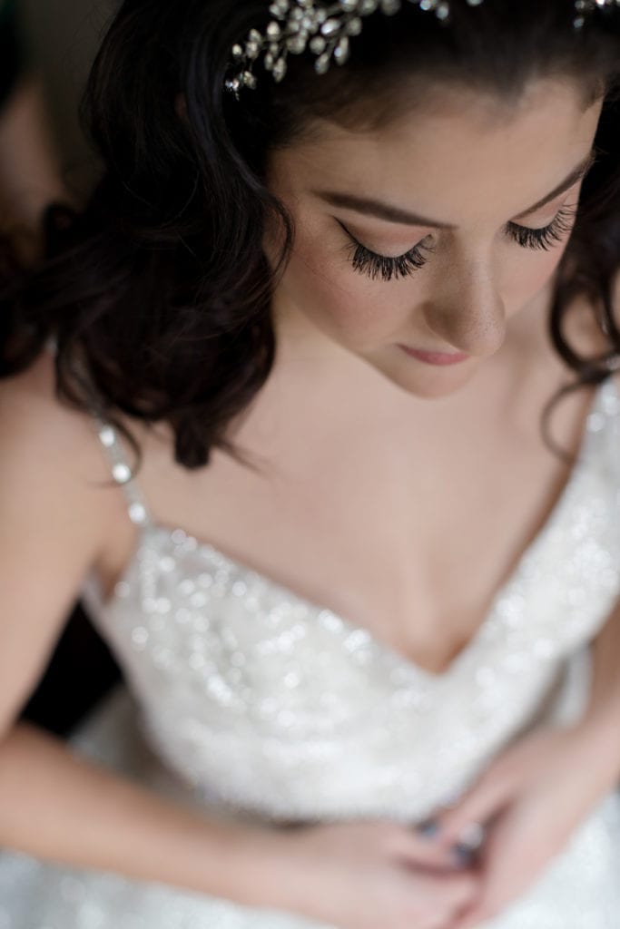 overhead shot of the bride