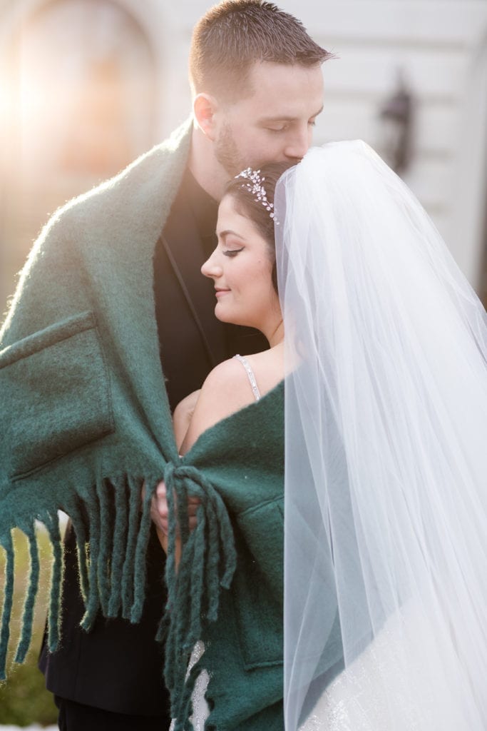 bride and groom sharing a quiet moment