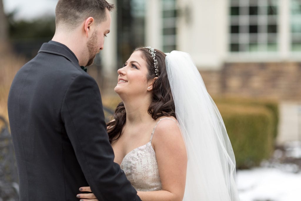 first look of bride and groom