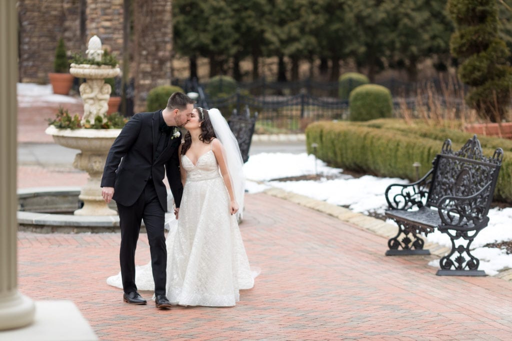 bride kissing the groom