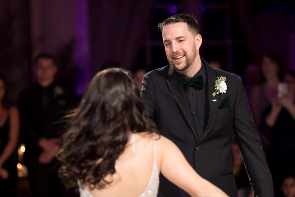 groom looking at his bride