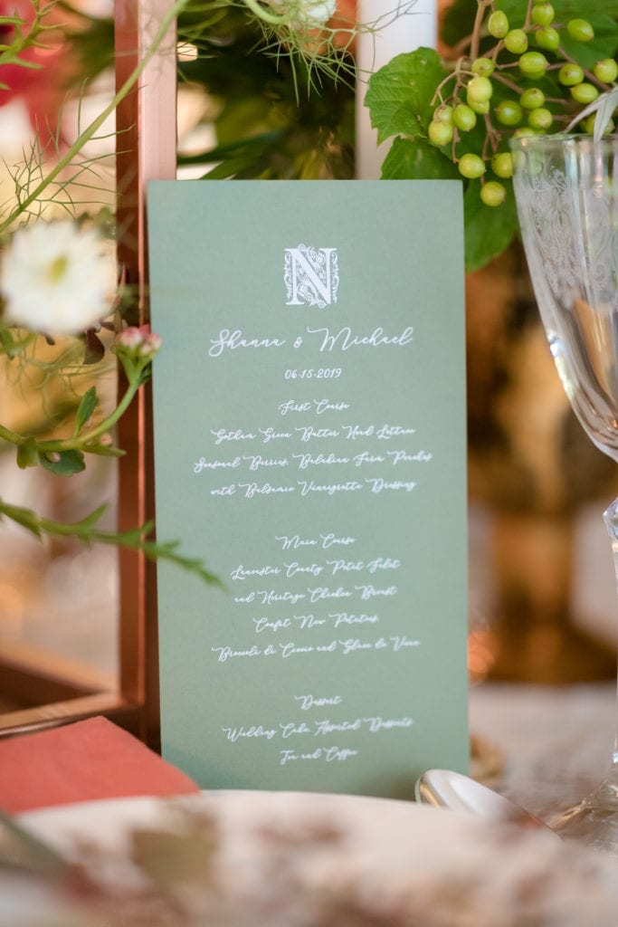 mint wedding stationery, simple wedding decor inspiration 