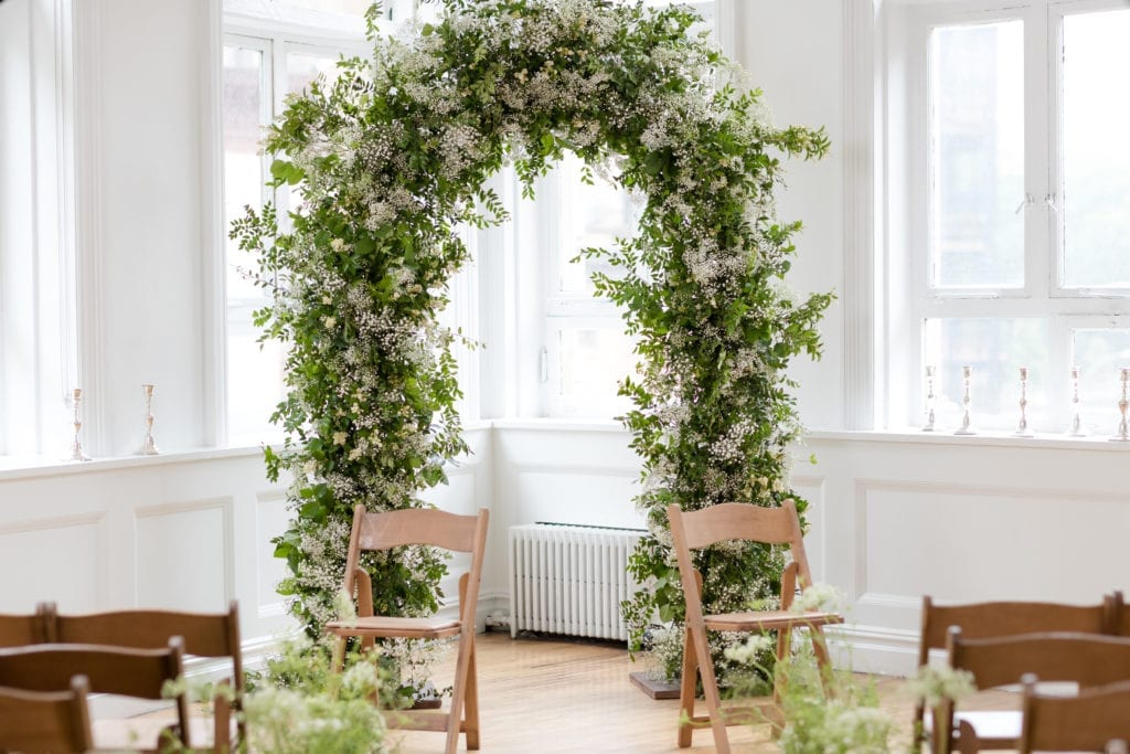 garden inspired circular wedding arch, non traditional wedding ideas