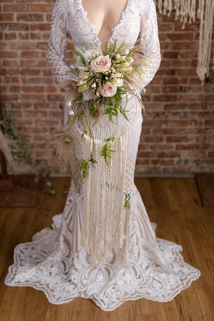 Dreamcatcher unique boho bouquet, unique boho bouquet inspiration