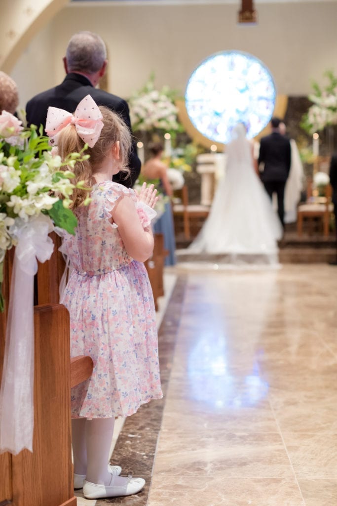 bride and groom at the altar