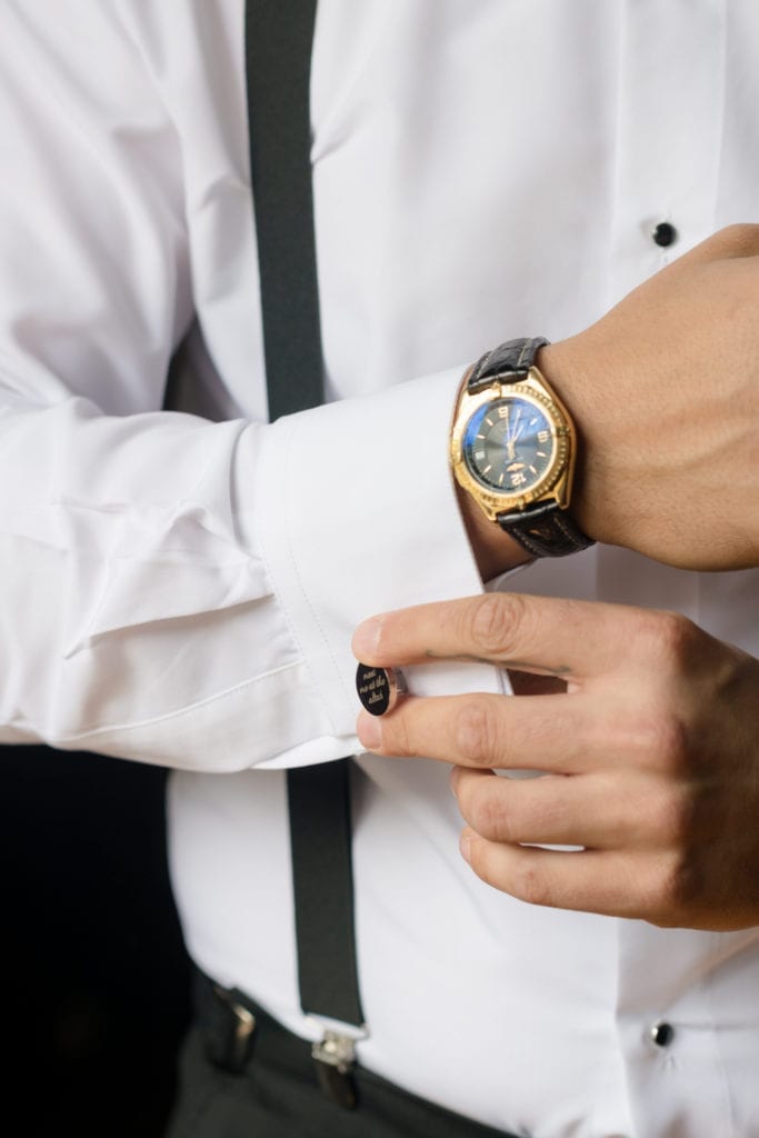 wedding accessories, cufflinks and watch