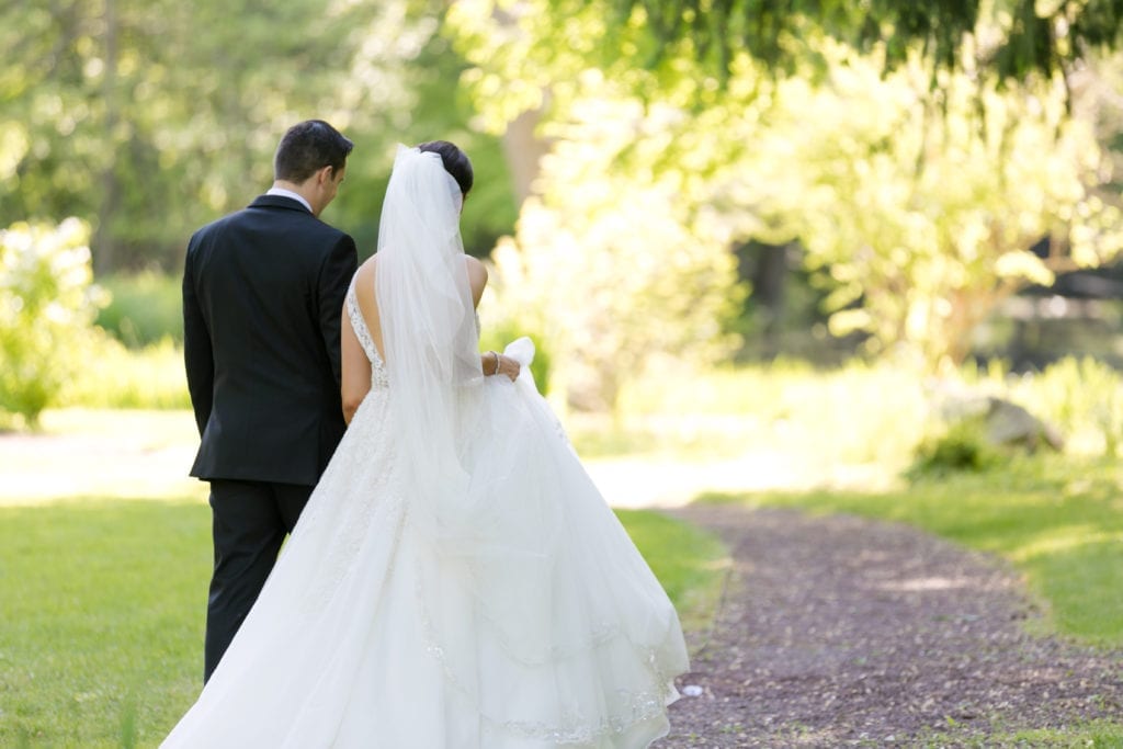 Enaura Bridal lace bridal gown, Pleasantdale Chateau wedding 