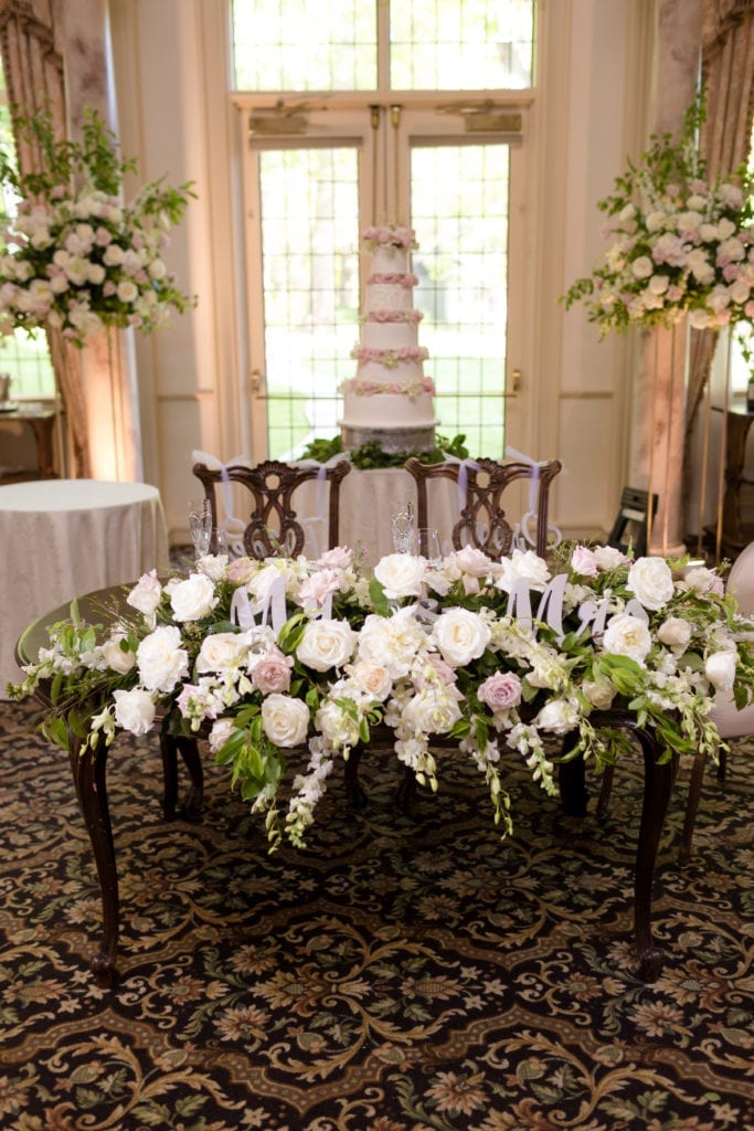 Atlas florist sweetheart table florals