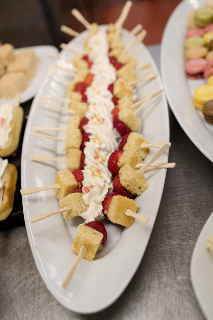 angel food cake individuals, wedding dessert table