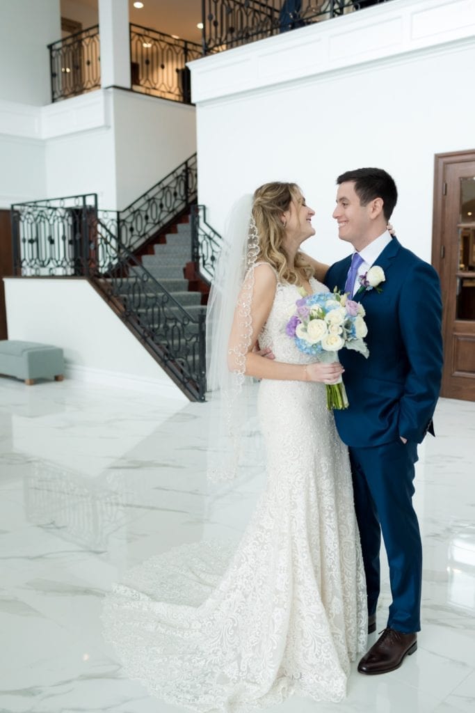 bride and groom sharing a laugh, klenfield bridal 