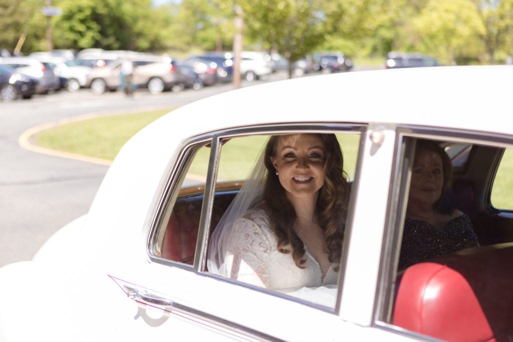 bride arriving at her wedding