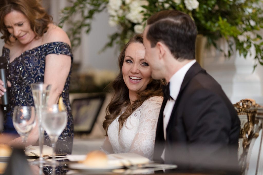 bride and groom enjoying their reception