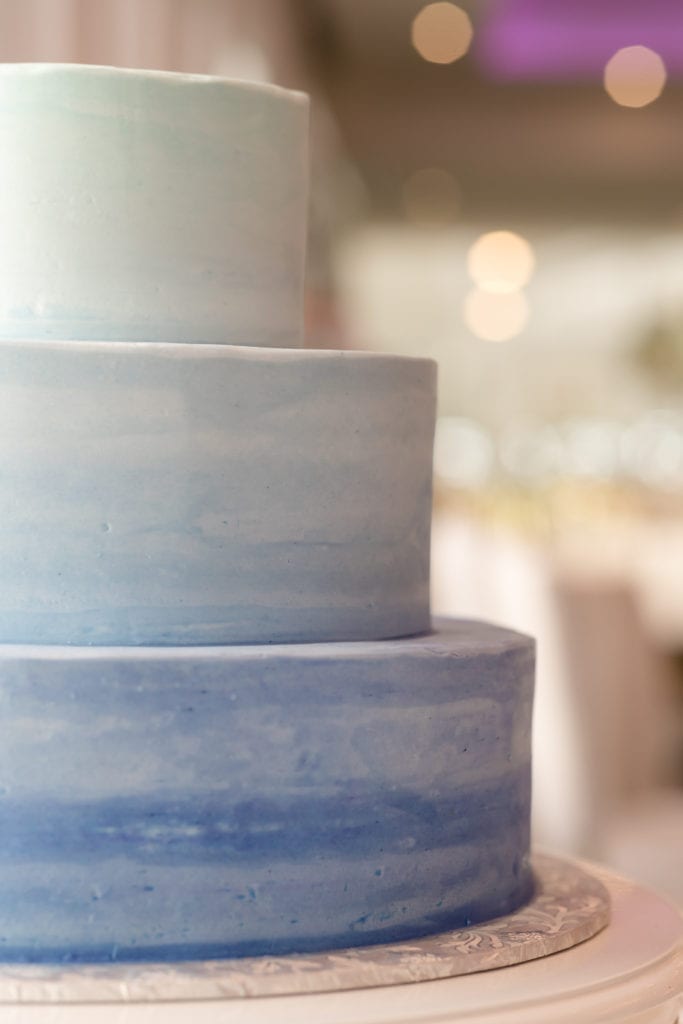 chocolate carousel wedding cake, 3 tiered blue wedding cake