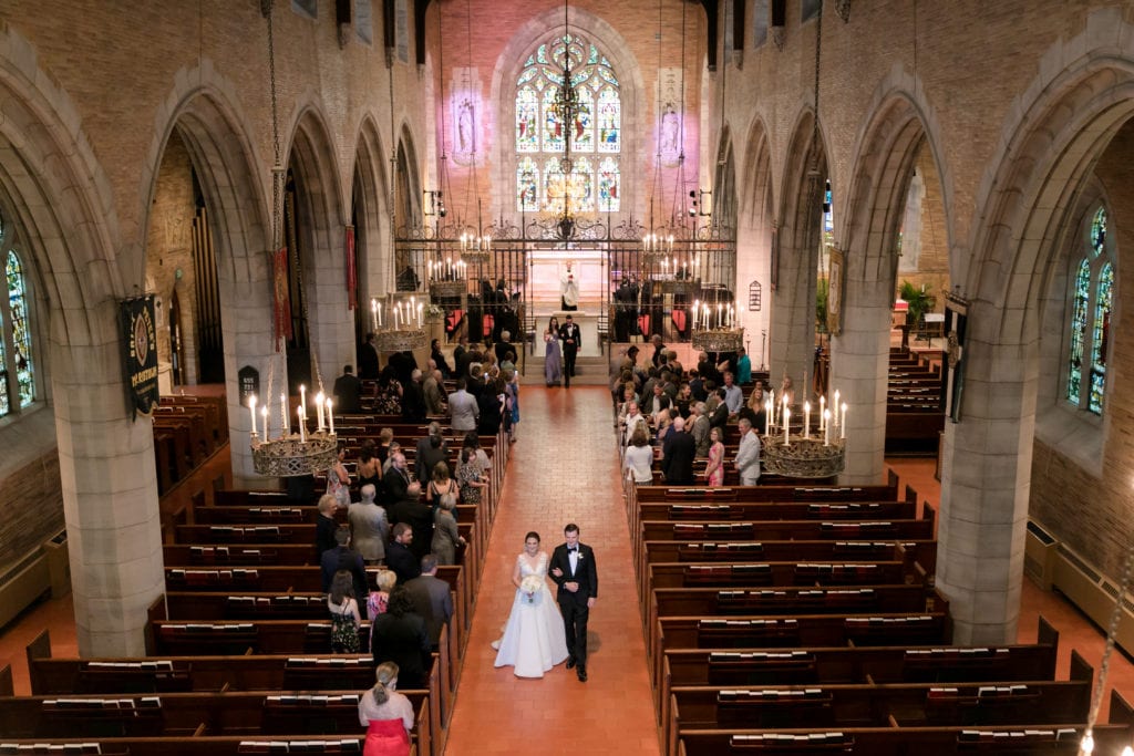 bride and groom leaving ceremony