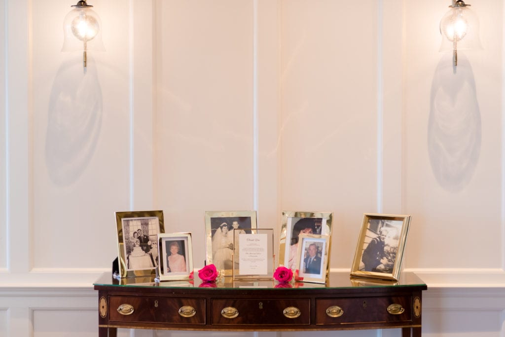 In remembrance table at wedding