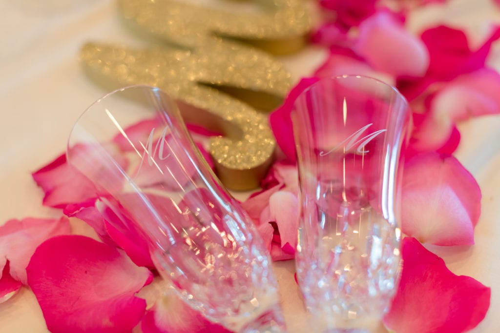 champagne wedding flutes