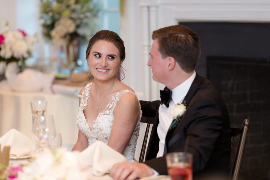 bride and grooms sweetheart table