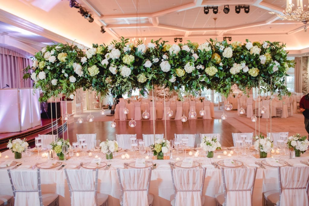 floral and candle tablescape, winter wedding decor