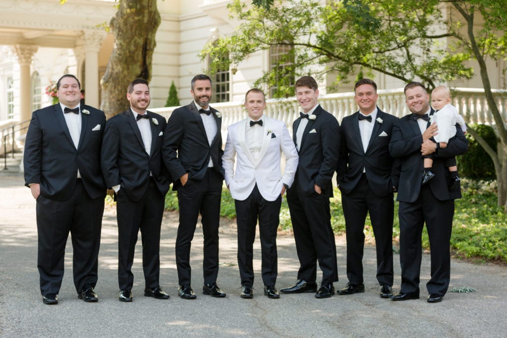 groom and his groomsmen, Mens Warehouse Vera Wang suits