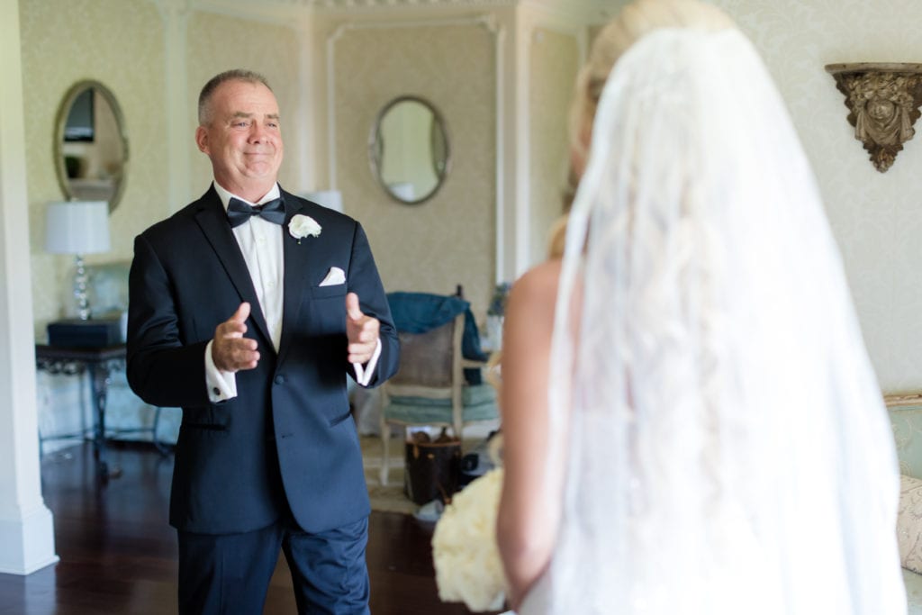 father of the bride seeing his daughter