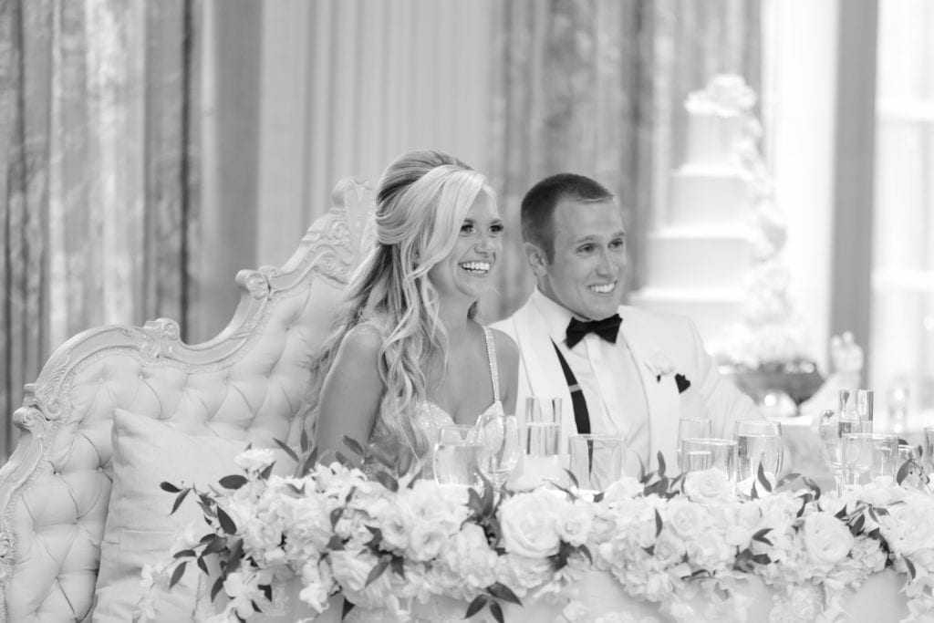 bride and grooms sweetheart table