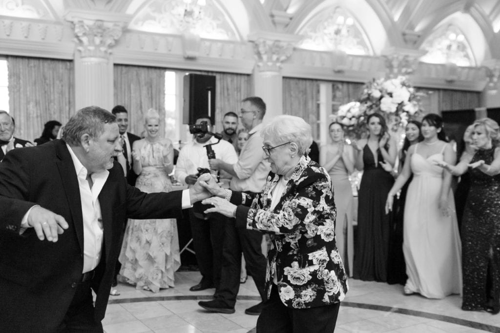 guests dancing at wedding reception