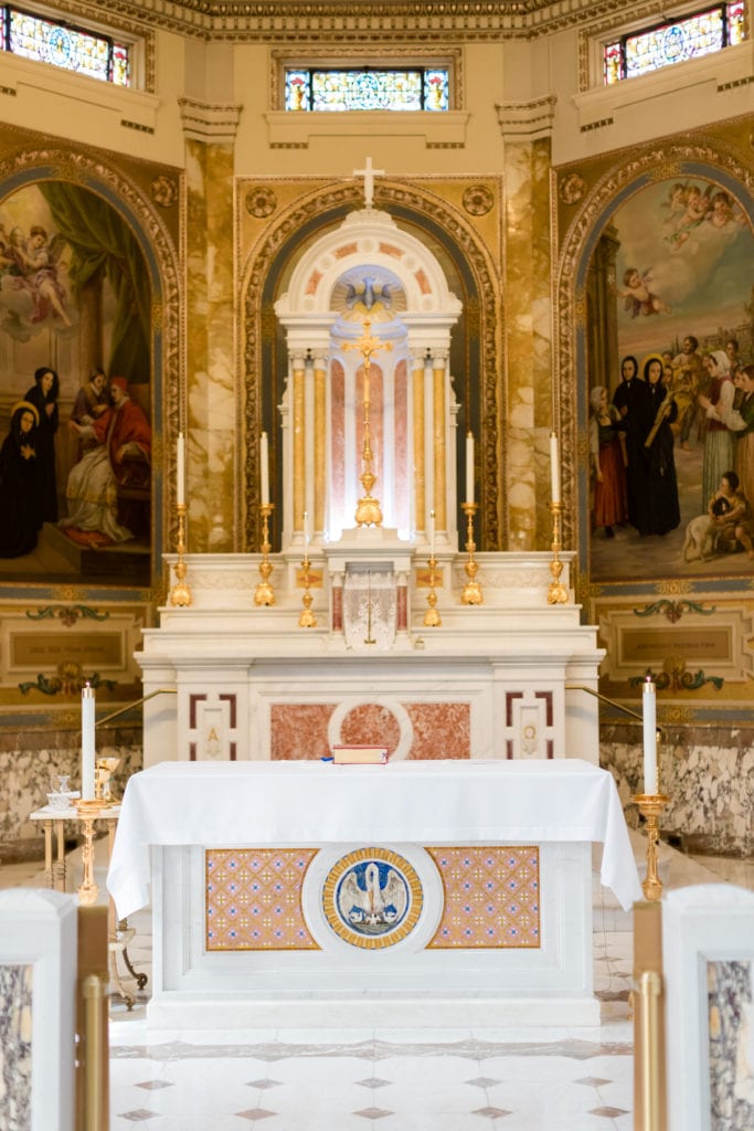 Catholic church wedding ceremony, catholic church alter