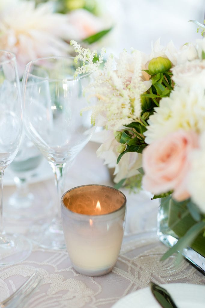 wedding table setting candles