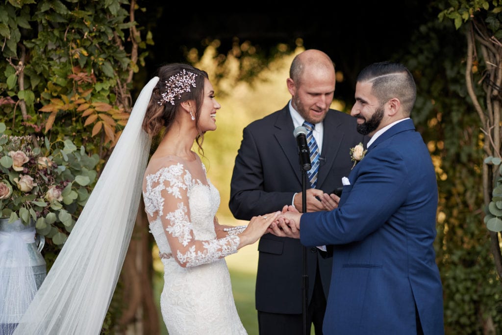 bride and groom at wedding ceremony