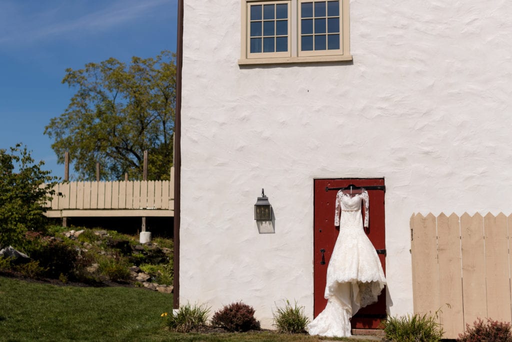 Brandywine Manor House, Pronovias long sleeve lace wedding gown