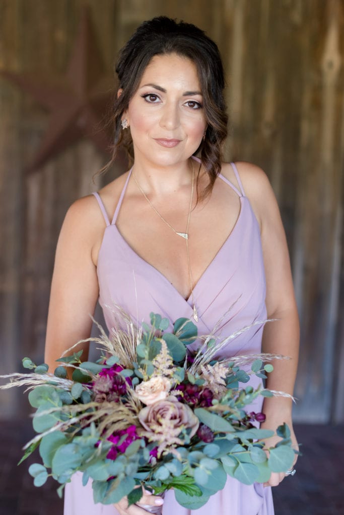 plum David's bridal bridesmaid dress