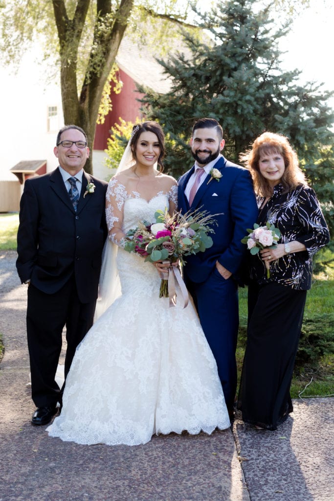 bride and groom with brides family