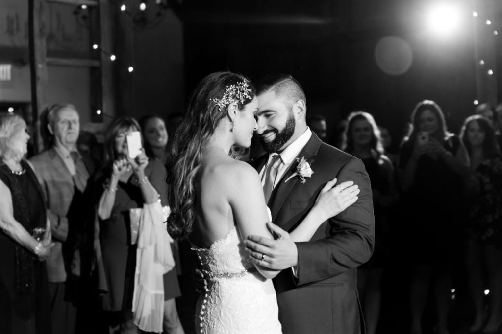 bride and grooms first dance