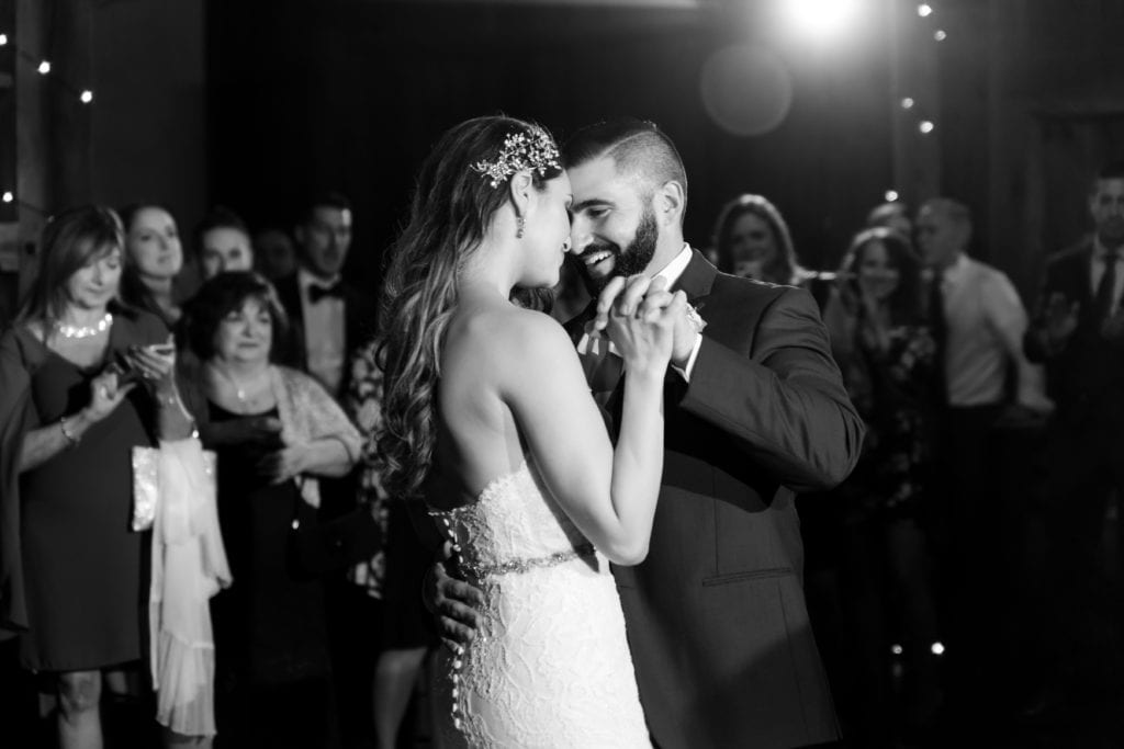 black and white photo of first dance