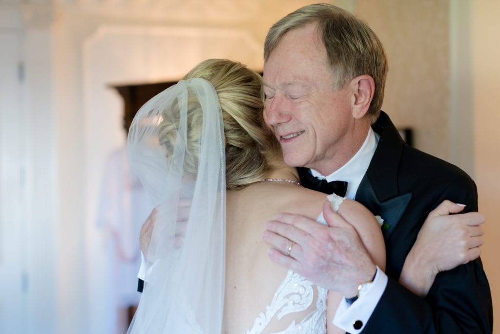 bride embracing her father