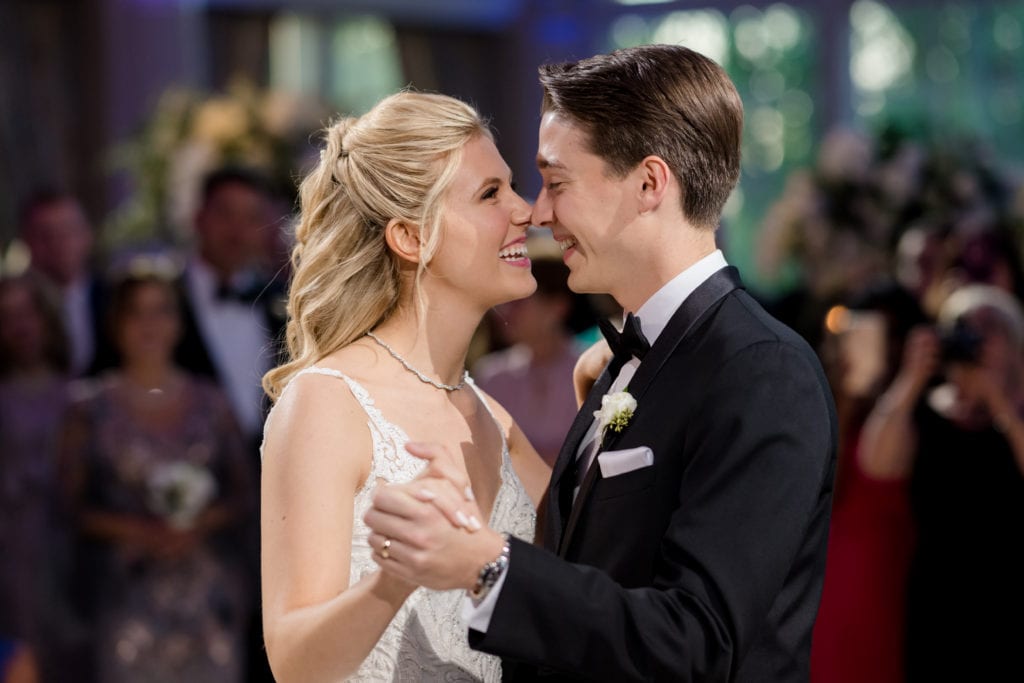 bride and groom dancing to their first dance