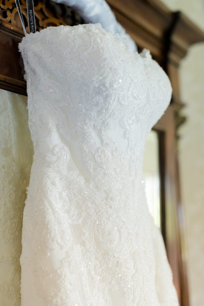 Matthew Christopher strapless wedding gown