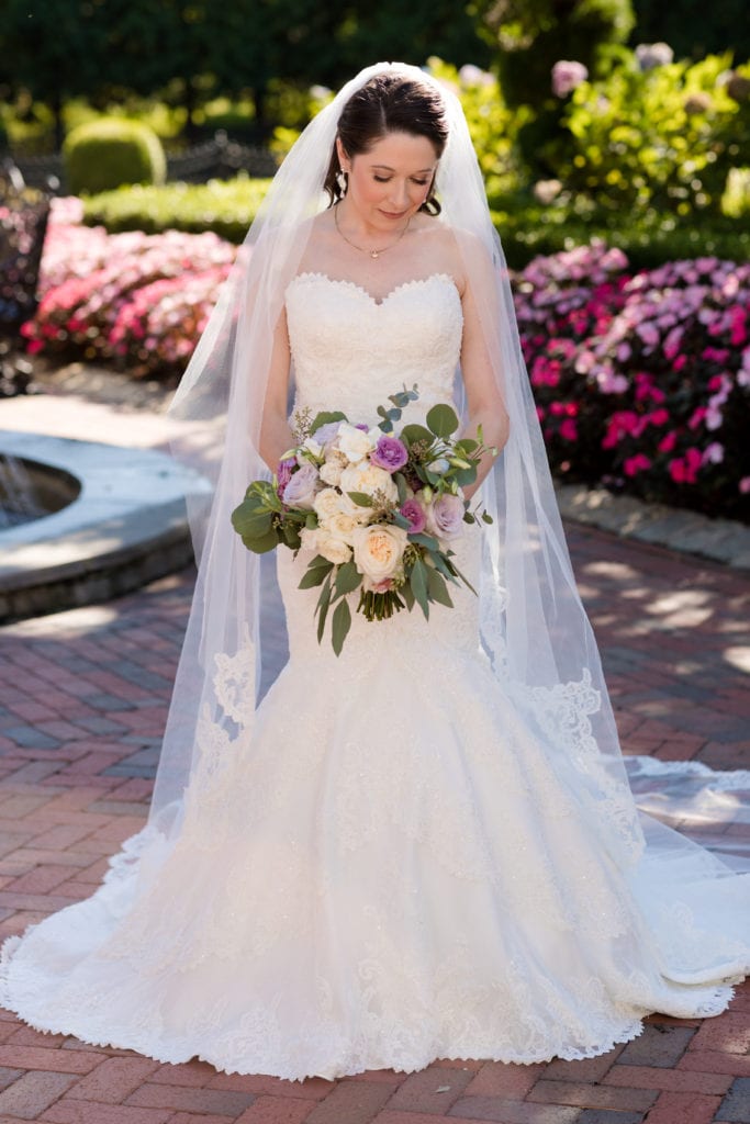 Matthew Christopher scalloped edge wedding gown