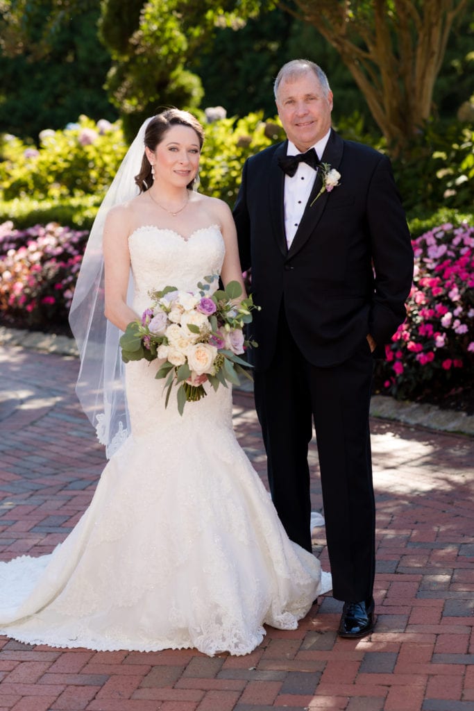 bride and father on wedding day